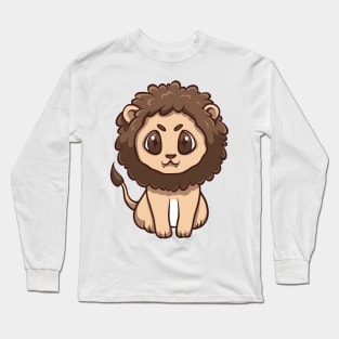 cute lion sitting illustration Long Sleeve T-Shirt